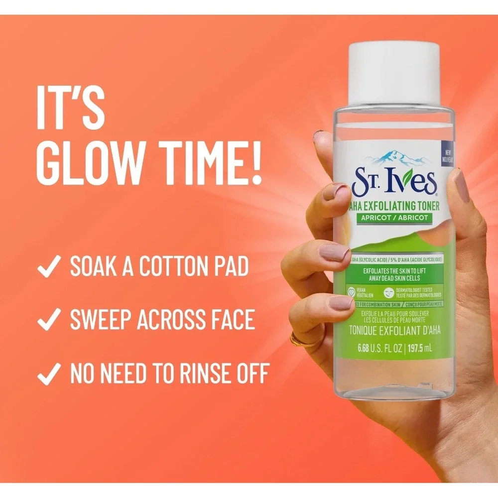St. Ives Apricot AHA Exfoliating Toner Glycolic Acid 6.68‎ fl oz Discontinued